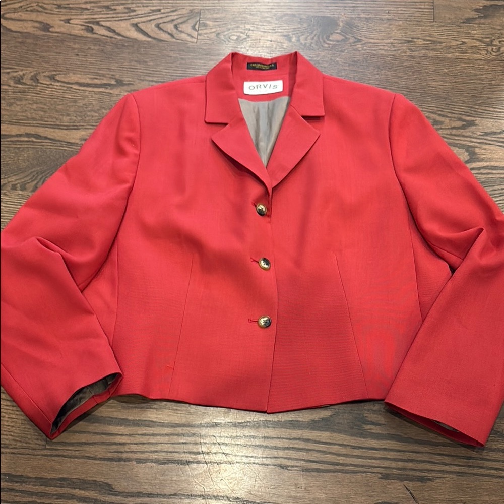 Orvis Red Blazer Tailored Suit Jacket